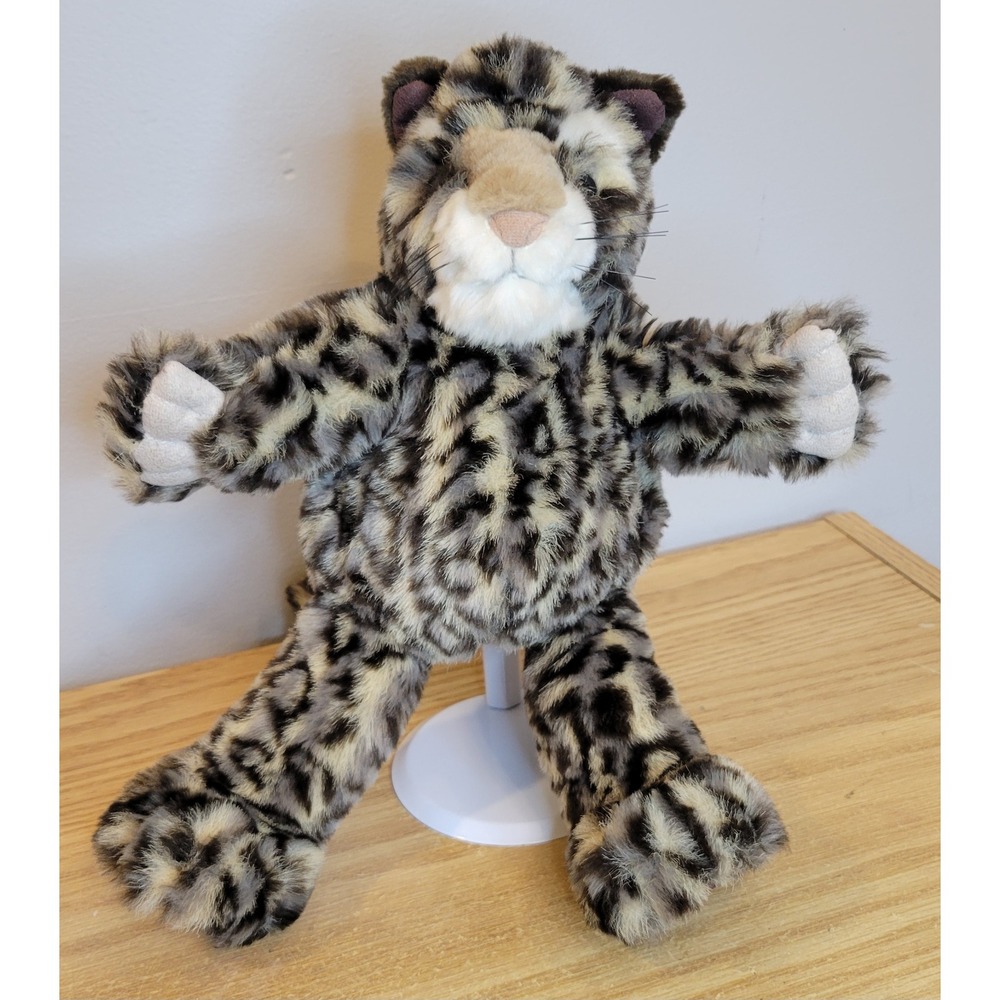 Manhattan Toy Clouded Leopard Hand Puppet 2009 Spotted Plush 141010 KB 14 inch